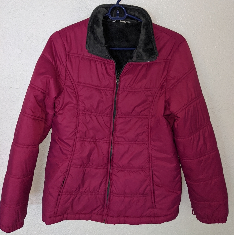 Thermal puff coat with water resistant top layer